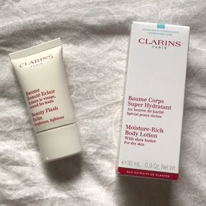 NWT Clarins Set of Lotion and Beauty Flash Balm